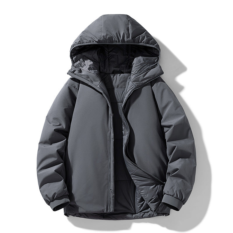 Herren Thermo Winterjacke mit Kapuze | Gefütterte winddichte Jacke mit wasserabweisender Shell und elastischen Bündchen