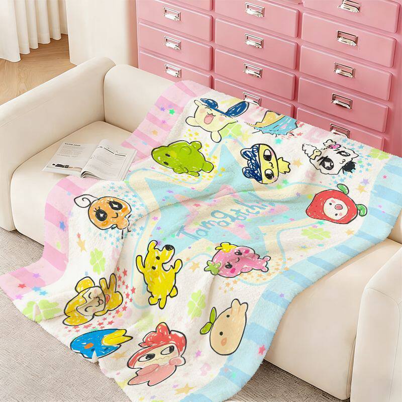Cartoon Kuscheldecke | Weiche Plüschdecke mit verspieltem Cartoon-Muster für Sofa, Schlafzimmer, Filmabende und Kinder