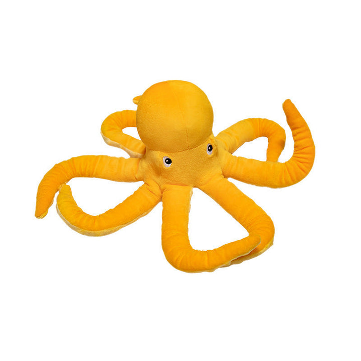 Oktopus Kuschelkissen aus Plüsch | Weiches Bodenkissen mit gewellten Tentakeln und leicht beschwertem Kern für Kinder und Erwachsene