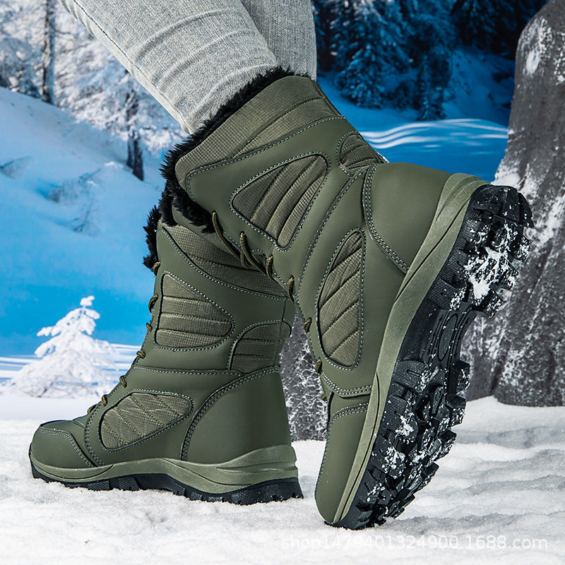 Damen Winterstiefel mit Warmfutter | Thermoisolierte Stiefel mit rutschfester Gummisohle und Schnürung für Alltag und Outdoor