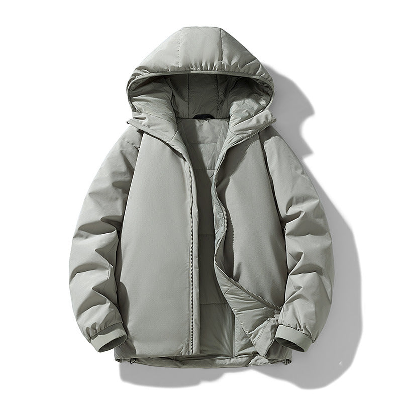 Herren Thermo Winterjacke mit Kapuze | Gefütterte winddichte Jacke mit wasserabweisender Shell und elastischen Bündchen