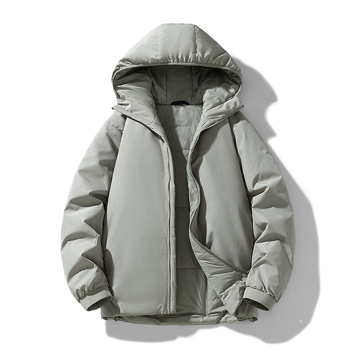 Herren Thermo Winterjacke mit Kapuze | Gefütterte winddichte Jacke mit wasserabweisender Shell und elastischen Bündchen