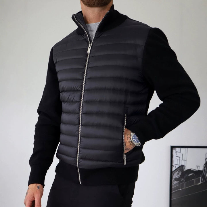 Herren Steppjacke mit hohem Kragen | Leicht wattierte Winterjacke mit Reißverschlusstaschen für Alltag und Freizeit