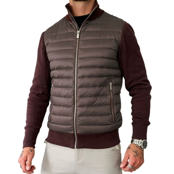 Herren Steppjacke mit hohem Kragen | Leicht wattierte Winterjacke mit Reißverschlusstaschen für Alltag und Freizeit