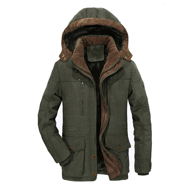 Herren Winterjacke mit gefütterter Kapuze | Warme wasserabweisende Jacke mit mehreren Taschen für Outdoor, Reisen und Alltag