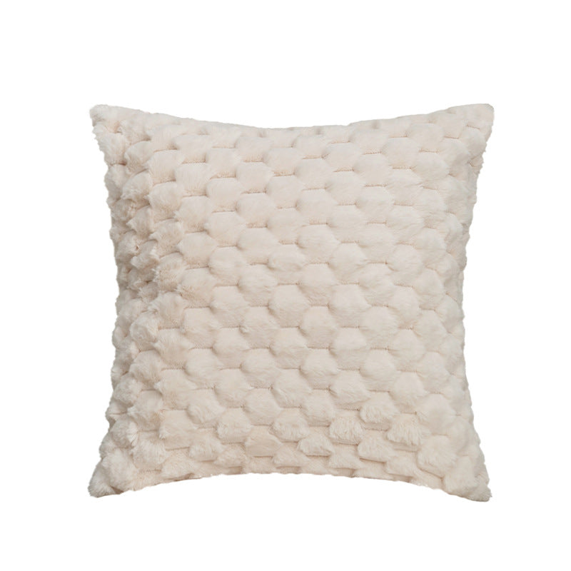 Teddyfell Kuschelkissen mit weicher Füllung | Flauschiges Wohnkissen mit strukturierter Oberfläche für Sofa, Sessel und Schlafzimmer