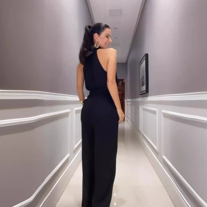 Damen Sommer-Jumpsuit im minimalistischen Design | Vielseitiger Zweiteiler-Look | Leichtes Outfit für warme Tage