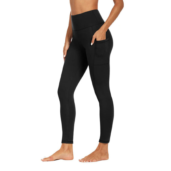 Damen Sport Leggings mit hoher Taille | Stretch-Leggings mit Seitentaschen und elastischem Bund für Fitness, Yoga und Laufen