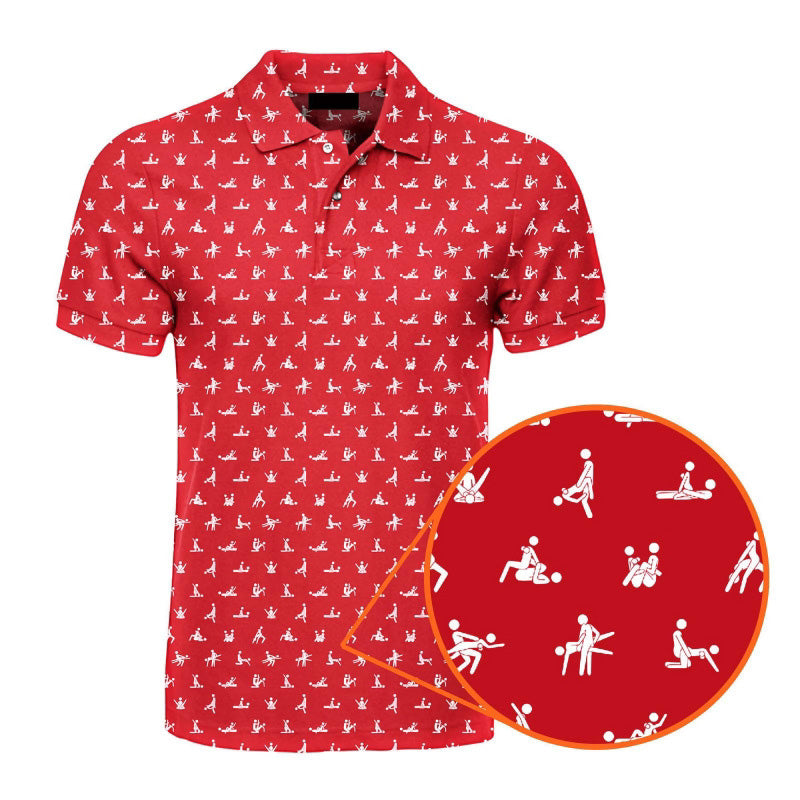 Herren Poloshirt mit Print | Atmungsaktives Stretch Polo im Slim Fit | Freizeitshirt für Alltag, Urlaub &amp; Freizeit