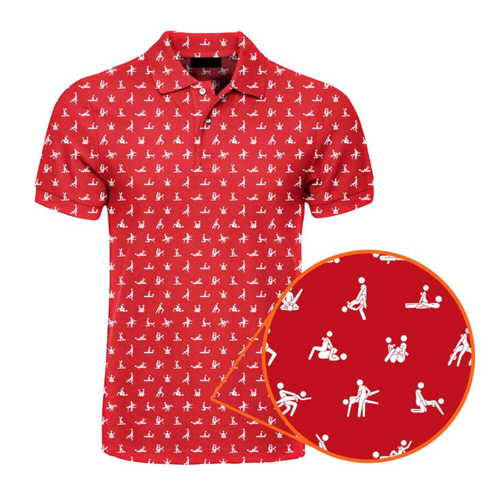 Herren Poloshirt mit Print | Atmungsaktives Stretch Polo im Slim Fit | Freizeitshirt für Alltag, Urlaub &amp; Freizeit