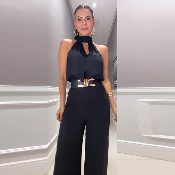 Damen Sommer-Jumpsuit im minimalistischen Design | Vielseitiger Zweiteiler-Look | Leichtes Outfit für warme Tage