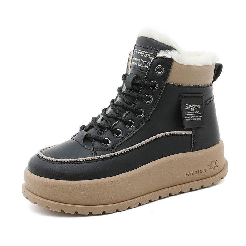 Damen Winterstiefel warm gefüttert | Bequeme Winterboots mit flauschigem Innenfutter und rutschfester Sohle für kalte Tage