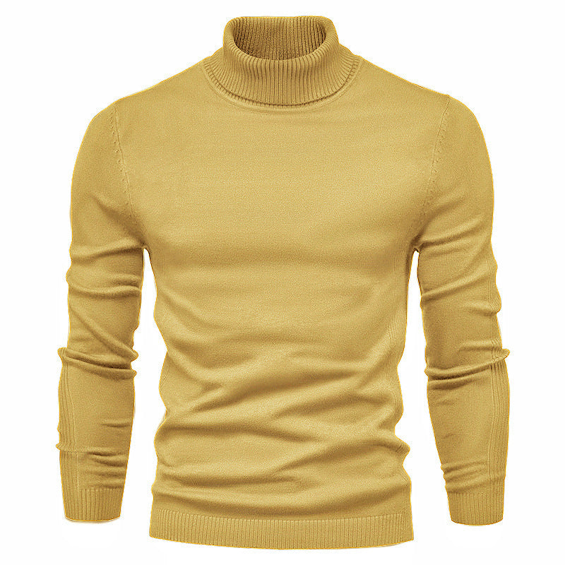 Herren Rollkragenpullover aus 100% Wolle | Warmer Wollpullover mit Rippstrickbündchen für Büro, Freizeit und kalte Tage