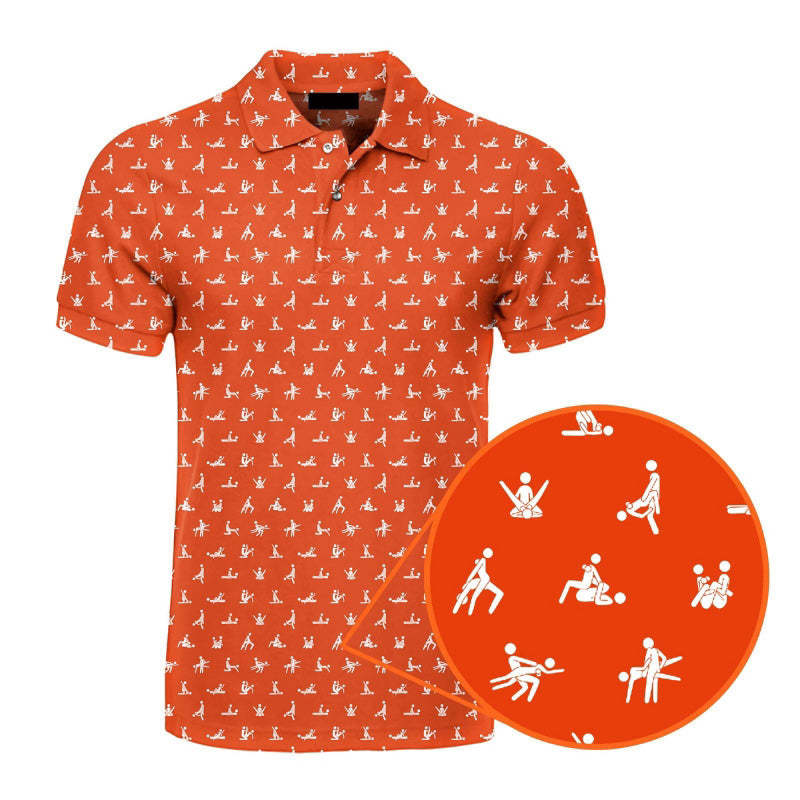 Herren Poloshirt mit Print | Atmungsaktives Stretch Polo im Slim Fit | Freizeitshirt für Alltag, Urlaub &amp; Freizeit