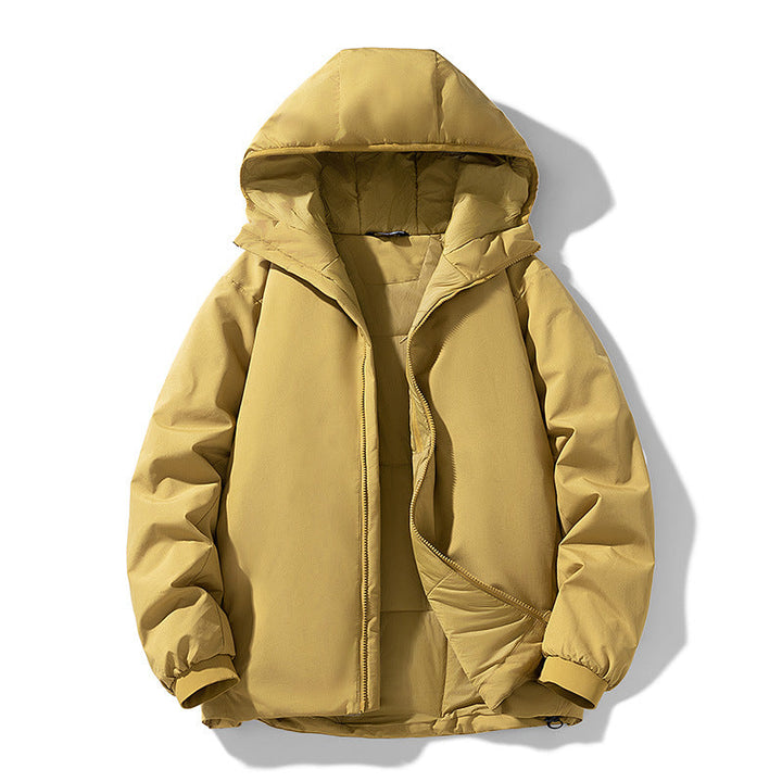 Herren Thermo Winterjacke mit Kapuze | Gefütterte winddichte Jacke mit wasserabweisender Shell und elastischen Bündchen