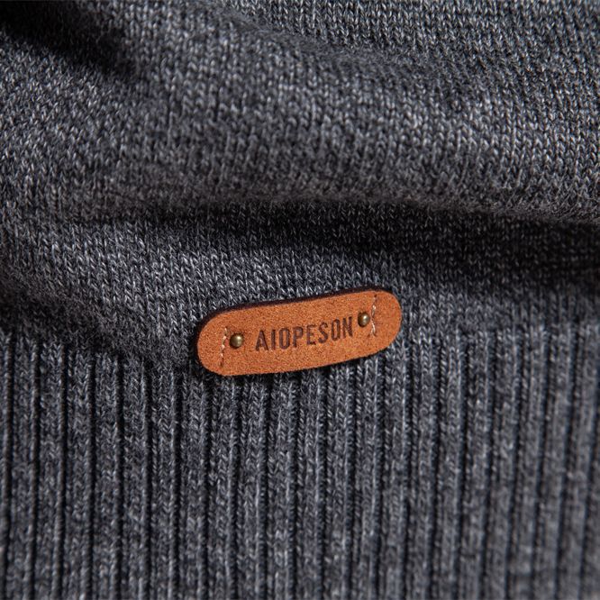 Herren Rundhalspullover aus Baumwolle | Figurnahe Passform mit Ellbogenpatches für Alltag, Büro und Übergangszeit