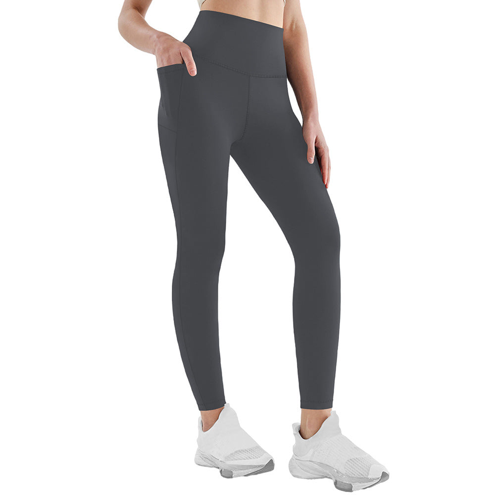 Damen Sport Leggings mit hoher Taille | Stretch-Leggings mit Seitentaschen und elastischem Bund für Fitness, Yoga und Laufen