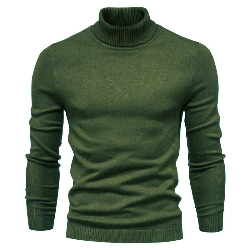Herren Rollkragenpullover aus 100% Wolle | Warmer Wollpullover mit Rippstrickbündchen für Büro, Freizeit und kalte Tage