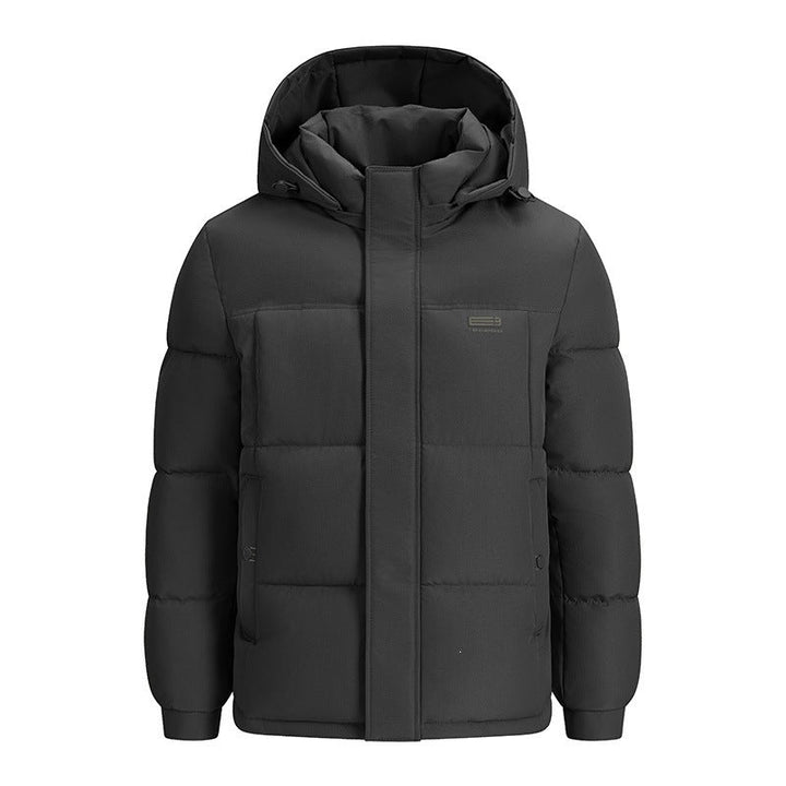 Herren Winterjacke wattiert | Warme Jacke mit verstellbarer Kapuze und Reißverschlusstaschen für Alltag und Outdoor-Aktivitäten