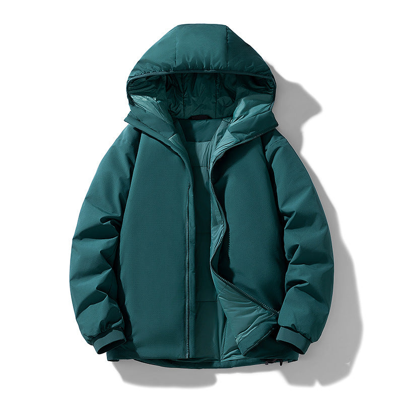 Herren Thermo Winterjacke mit Kapuze | Gefütterte winddichte Jacke mit wasserabweisender Shell und elastischen Bündchen