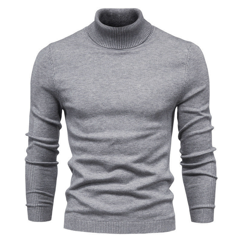 Herren Rollkragenpullover aus 100% Wolle | Warmer Wollpullover mit Rippstrickbündchen für Büro, Freizeit und kalte Tage