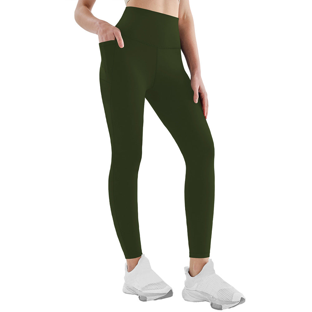 Damen Sport Leggings mit hoher Taille | Stretch-Leggings mit Seitentaschen und elastischem Bund für Fitness, Yoga und Laufen