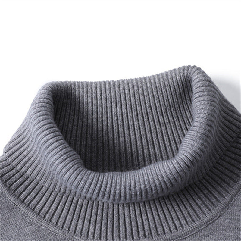Herren Rollkragenpullover aus 100% Wolle | Warmer Wollpullover mit Rippstrickbündchen für Büro, Freizeit und kalte Tage