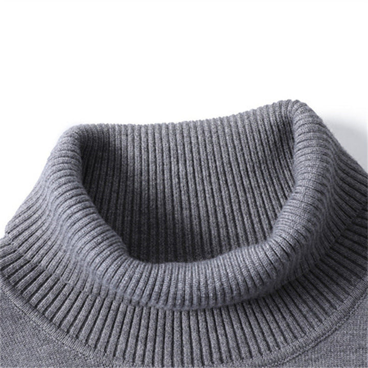 Herren Rollkragenpullover aus 100% Wolle | Warmer Wollpullover mit Rippstrickbündchen für Büro, Freizeit und kalte Tage
