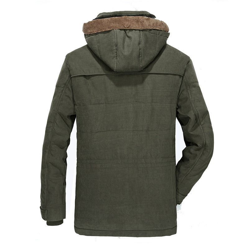 Herren Winterjacke mit gefütterter Kapuze | Warme wasserabweisende Jacke mit mehreren Taschen für Outdoor, Reisen und Alltag