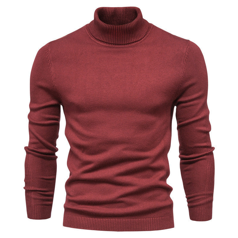 Herren Rollkragenpullover aus 100% Wolle | Warmer Wollpullover mit Rippstrickbündchen für Büro, Freizeit und kalte Tage