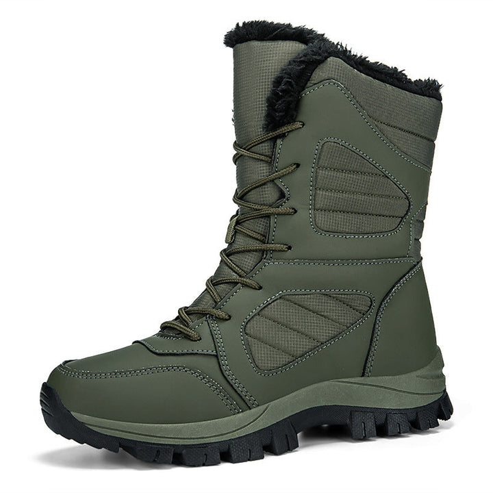 Damen Winterstiefel mit Warmfutter | Thermoisolierte Stiefel mit rutschfester Gummisohle und Schnürung für Alltag und Outdoor