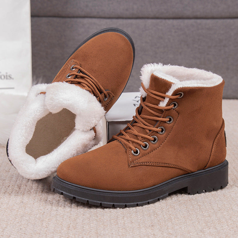 Damen Winterstiefel mit Warmfutter | Wasserabweisende Schneestiefel mit rutschfester Profilsohle für Winter und Alltag