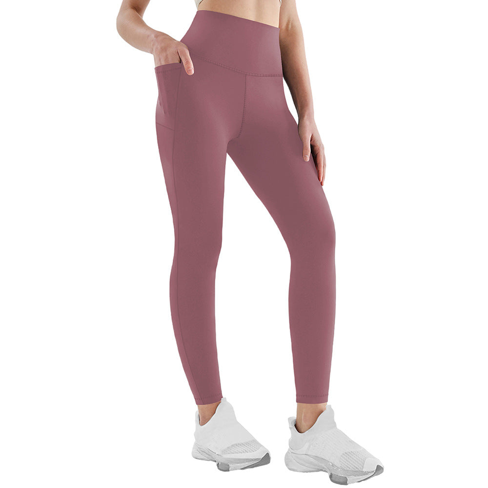 Damen Sport Leggings mit hoher Taille | Stretch-Leggings mit Seitentaschen und elastischem Bund für Fitness, Yoga und Laufen