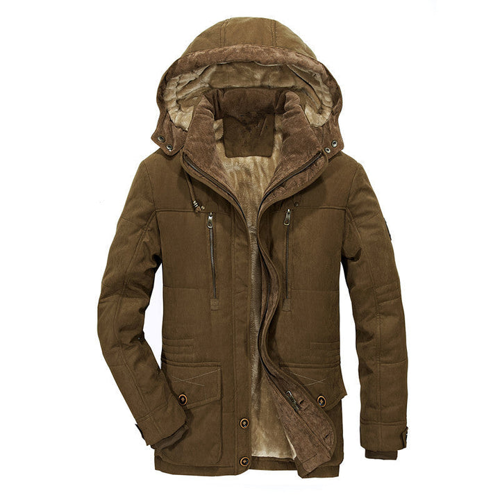 Herren Winterjacke mit gefütterter Kapuze | Warme wasserabweisende Jacke mit mehreren Taschen für Outdoor, Reisen und Alltag