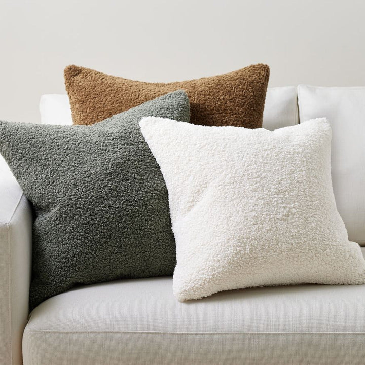 Kuschelkissen mit Teddyfleece-Bezug | Weiches Dekokissen mit Polyesterfüllung und Reißverschluss für Sofa, Sessel und Bett
