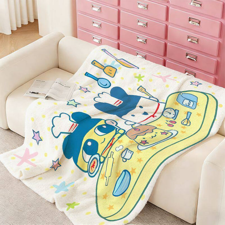 Cartoon Kuscheldecke | Weiche Plüschdecke mit verspieltem Cartoon-Muster für Sofa, Schlafzimmer, Filmabende und Kinder