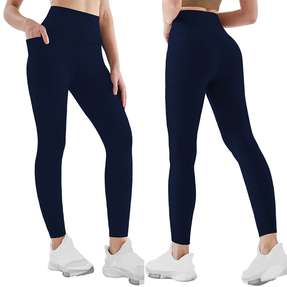 Damen Sport Leggings mit hoher Taille | Stretch-Leggings mit Seitentaschen und elastischem Bund für Fitness, Yoga und Laufen