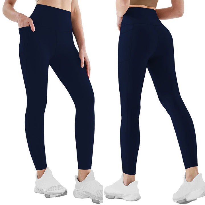 Damen Sport Leggings mit hoher Taille | Stretch-Leggings mit Seitentaschen und elastischem Bund für Fitness, Yoga und Laufen