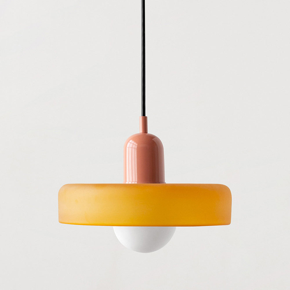 Pendant lamp made of metal &amp; glass with stained glass look | Ø25/Ø35 cm, G9 socket | Adjustable suspension | Crystal look