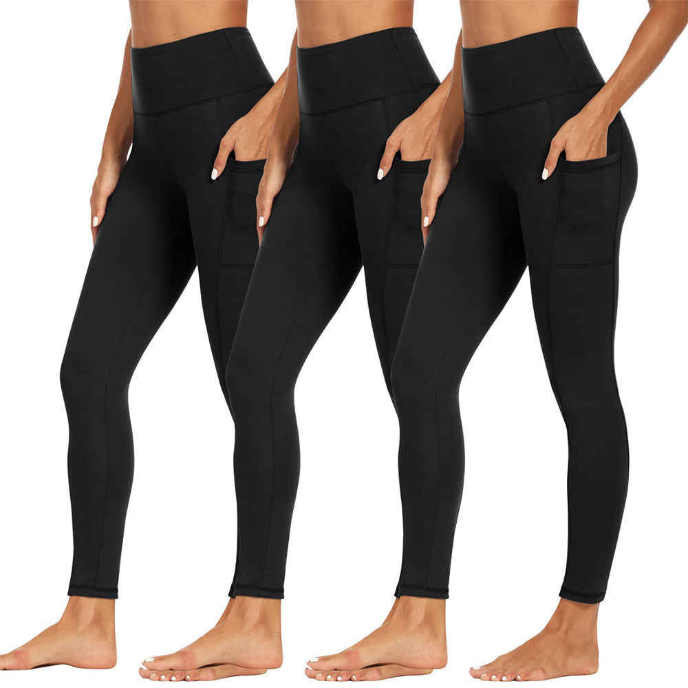 Damen Sport Leggings mit hoher Taille | Stretch-Leggings mit Seitentaschen und elastischem Bund für Fitness, Yoga und Laufen