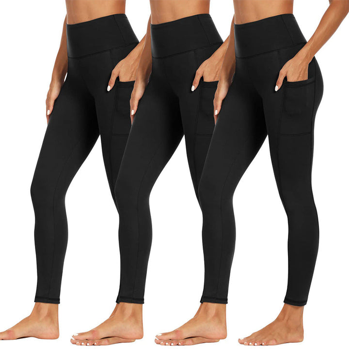 Damen Sport Leggings mit hoher Taille | Stretch-Leggings mit Seitentaschen und elastischem Bund für Fitness, Yoga und Laufen