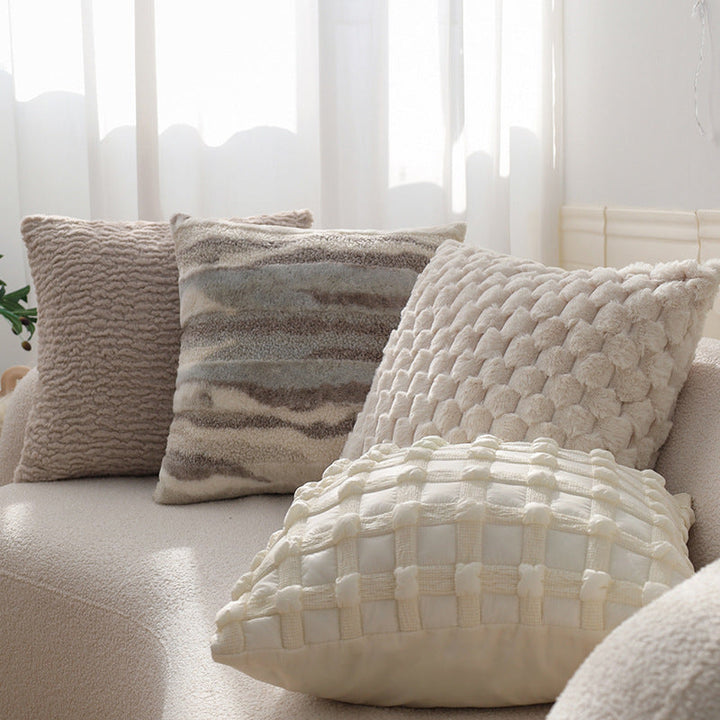Teddyfell Kuschelkissen mit weicher Füllung | Flauschiges Wohnkissen mit strukturierter Oberfläche für Sofa, Sessel und Schlafzimmer