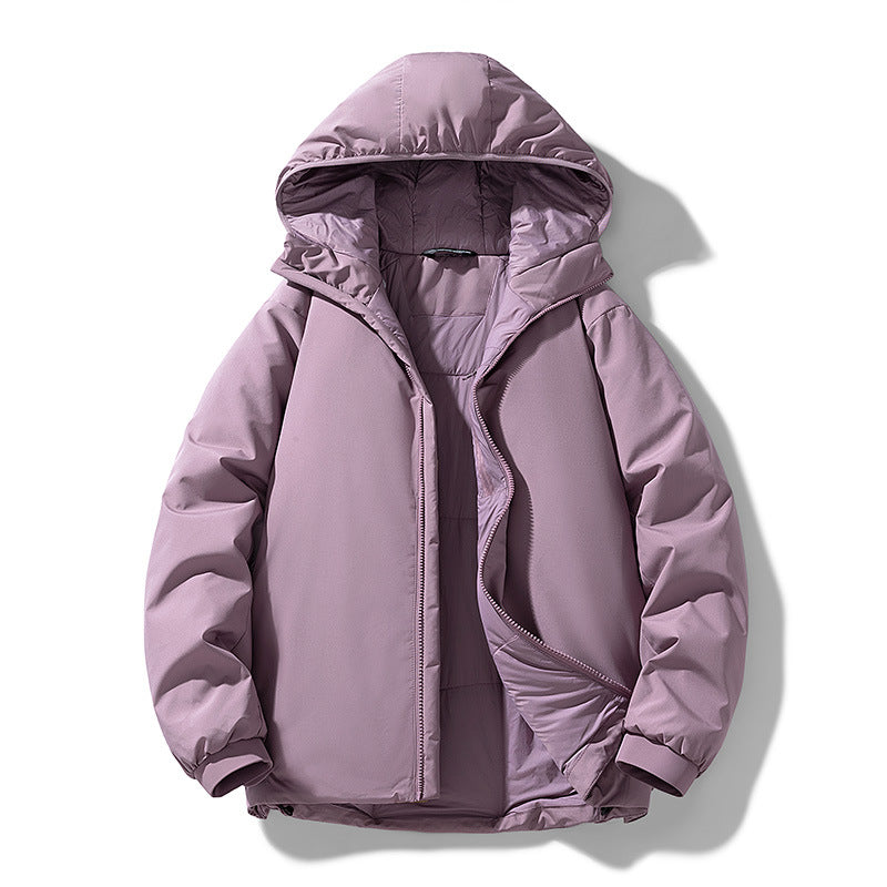Herren Thermo Winterjacke mit Kapuze | Gefütterte winddichte Jacke mit wasserabweisender Shell und elastischen Bündchen