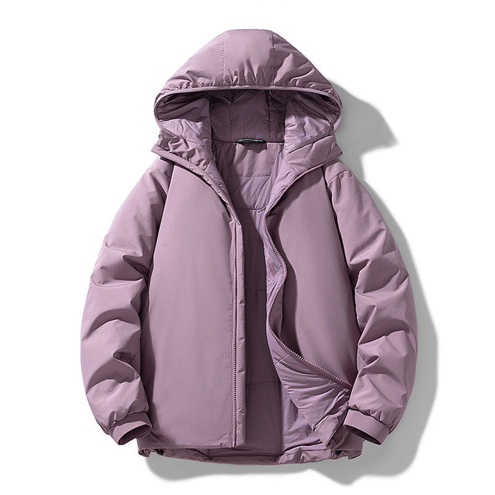 Herren Thermo Winterjacke mit Kapuze | Gefütterte winddichte Jacke mit wasserabweisender Shell und elastischen Bündchen
