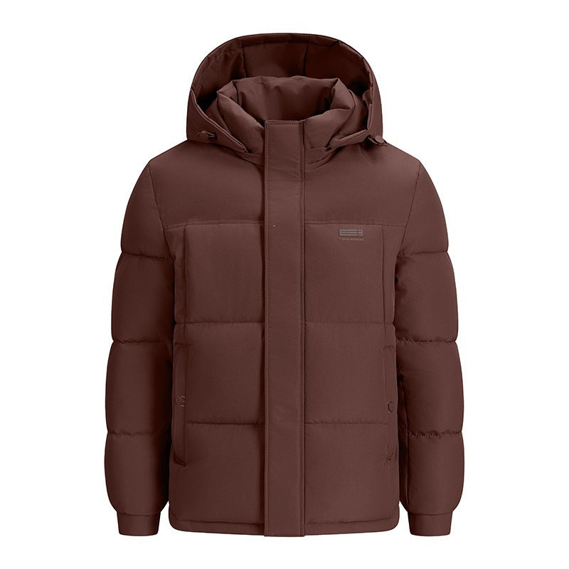 Herren Winterjacke wattiert | Warme Jacke mit verstellbarer Kapuze und Reißverschlusstaschen für Alltag und Outdoor-Aktivitäten