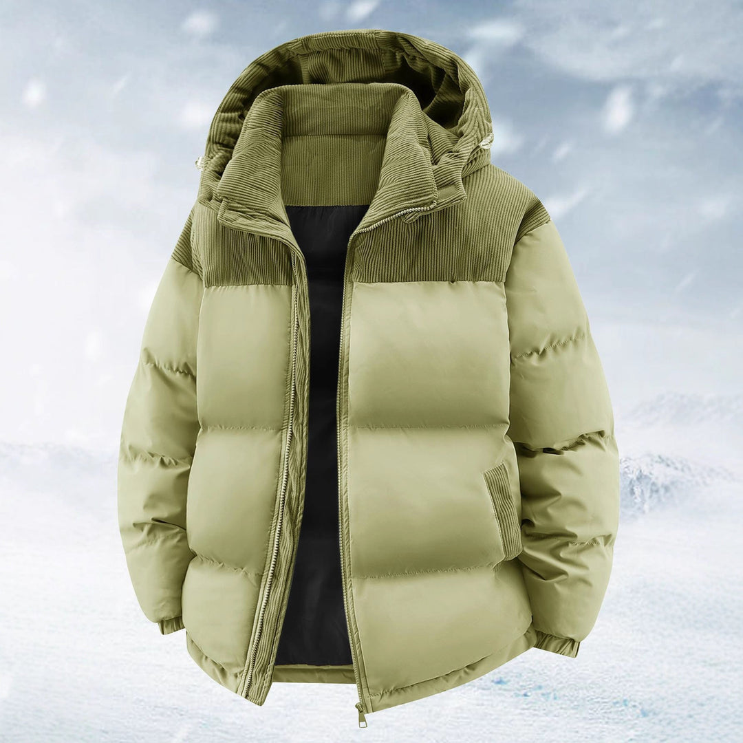 Damen Winterjacke wasserabweisend | Warm gefütterte Jacke mit abnehmbarer Kapuze, lockerem Schnitt und Reißverschlusstaschen