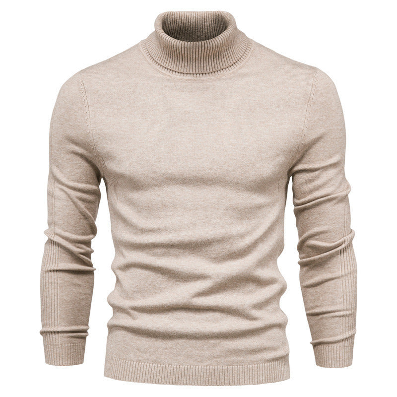 Herren Rollkragenpullover aus 100% Wolle | Warmer Wollpullover mit Rippstrickbündchen für Büro, Freizeit und kalte Tage