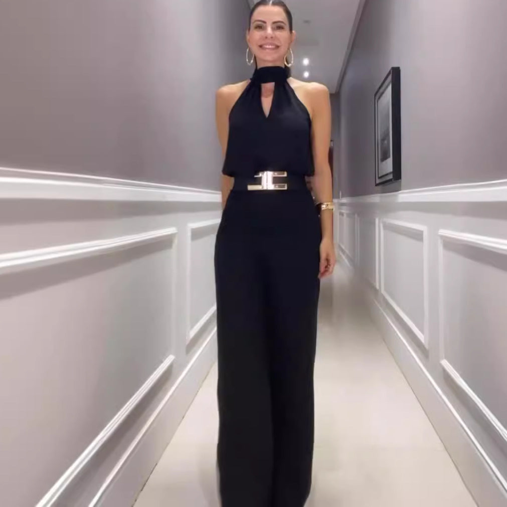 Damen Sommer-Jumpsuit im minimalistischen Design | Vielseitiger Zweiteiler-Look | Leichtes Outfit für warme Tage