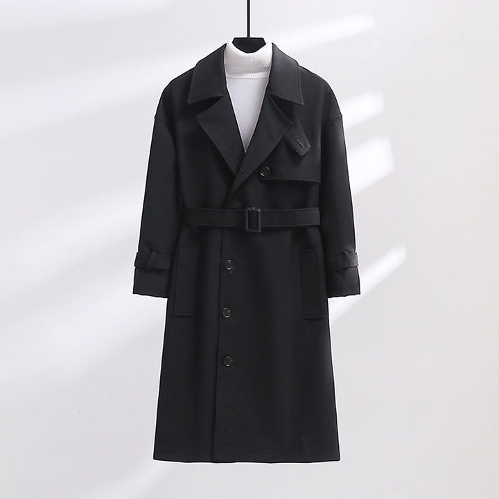 Damen Longline-Mantel mit Knebelverschluss | Langer Übergangsmantel mit Raglanärmeln und Taschen für Alltag und Büro