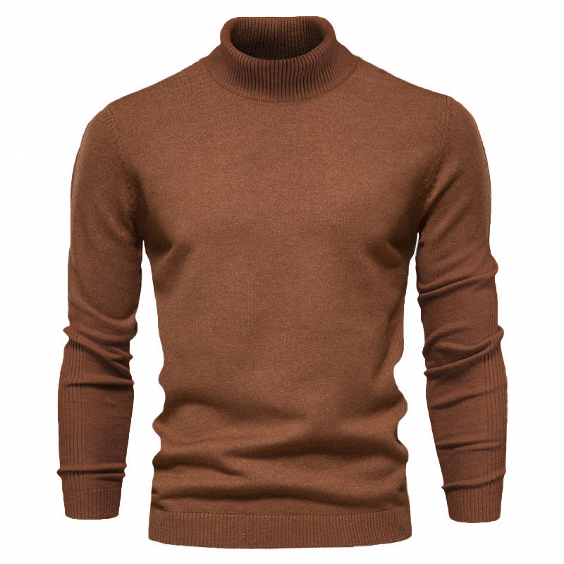 Herren Rollkragenpullover aus 100% Wolle | Warmer Wollpullover mit Rippstrickbündchen für Büro, Freizeit und kalte Tage